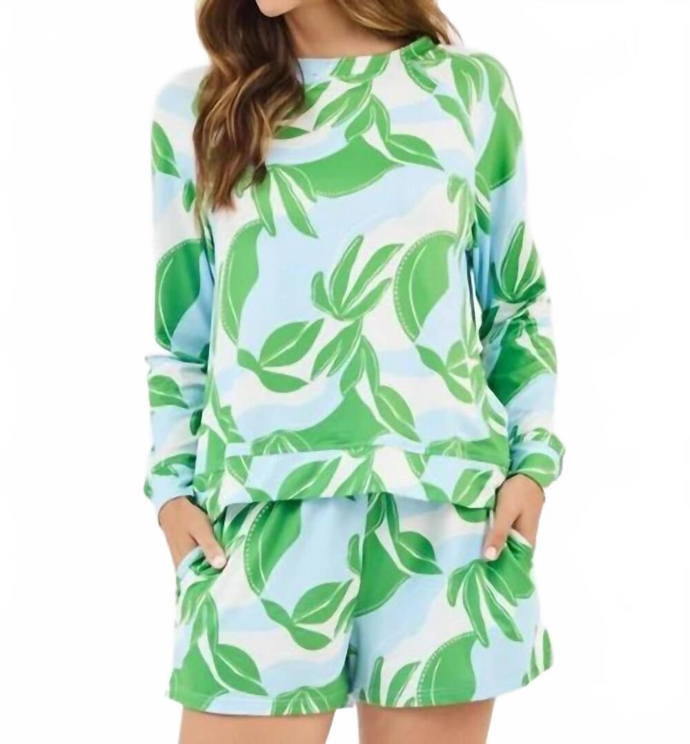 NEW MARY SQUARE annie pajama shorts set in in the shade green
